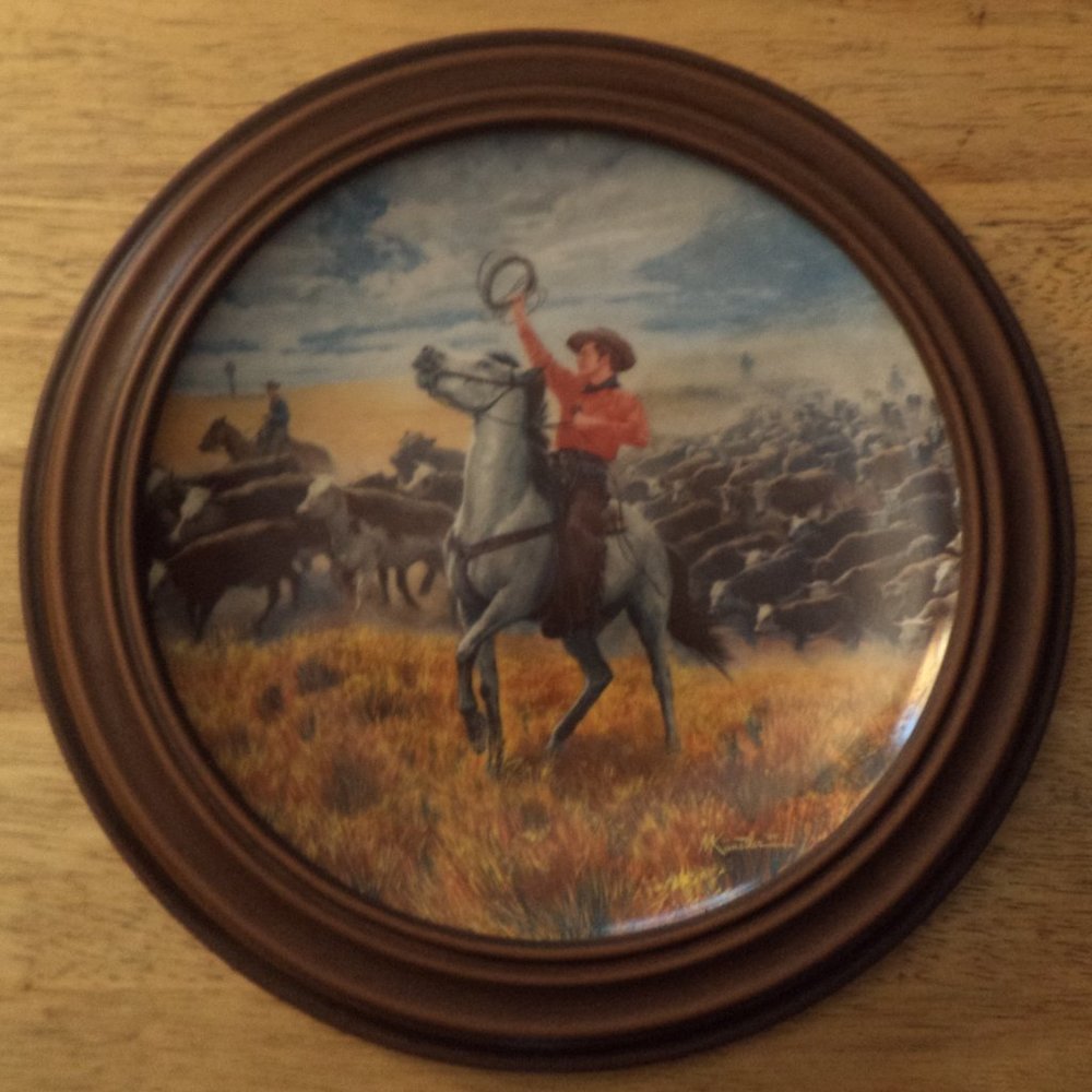 Framed Knowles 1986 Collector's Plate "Oklahoma"